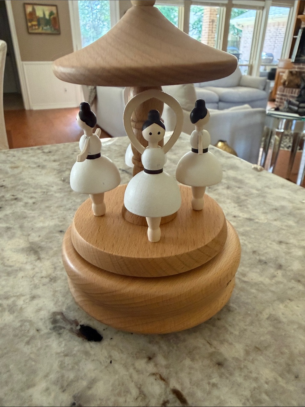 Wooden White Ballerina Music Box - Kids Accessories